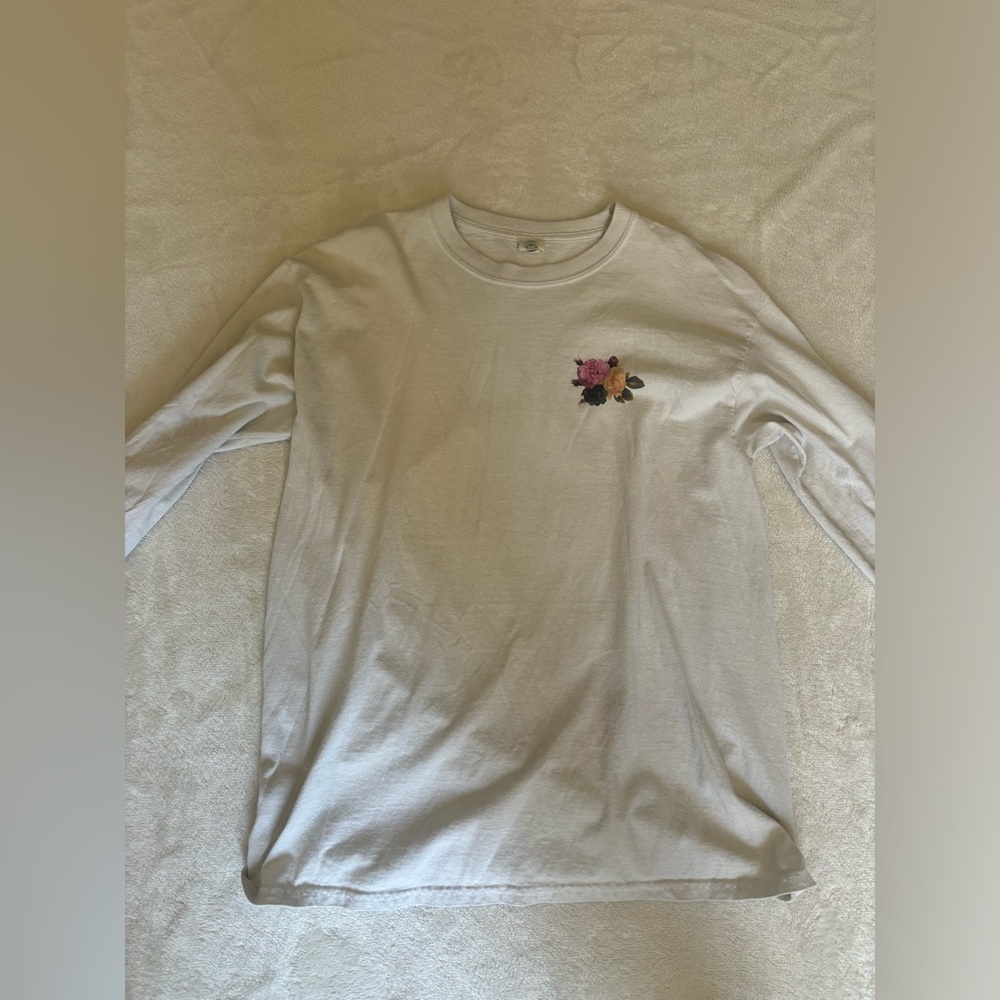 floral, white, urban outfitters angel long-sleeve tee